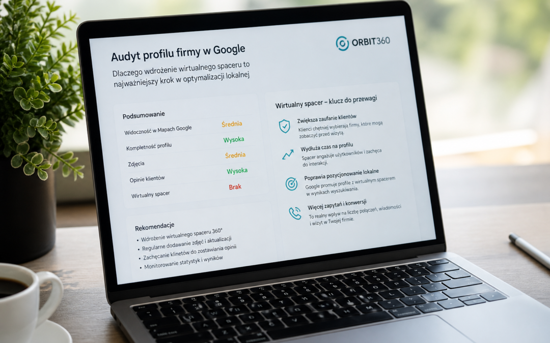Audyt profilu firmy w Google – dlaczego wdrożenie wirtualnego spaceru to najważniejszy krok w optymalizacji lokalnej