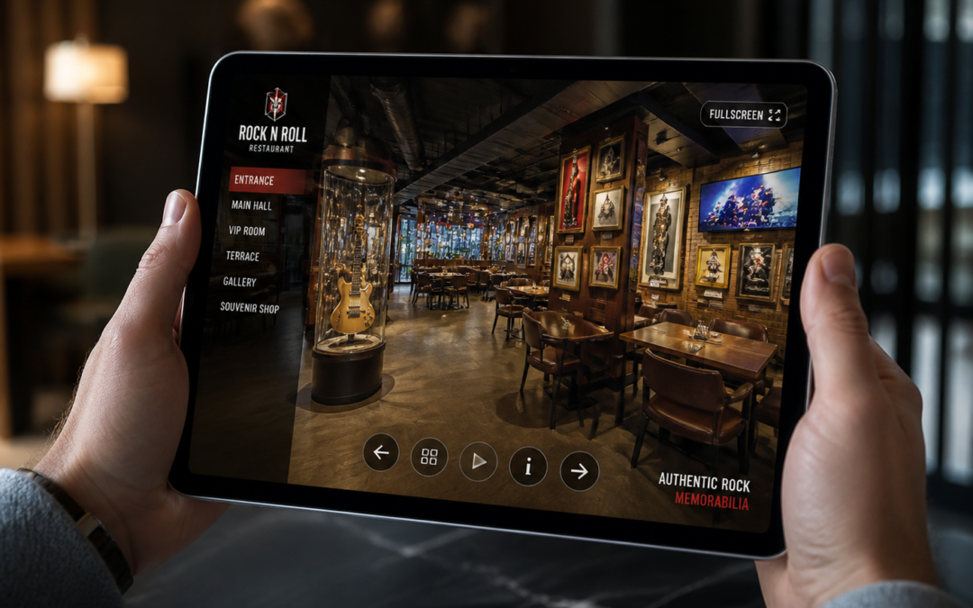 Wirtualny spacer 360° – Projekt: Hard Rock Cafe | Branża: Handel | Miasto: Nie określono | Cel: Przeniesienie unikalnej