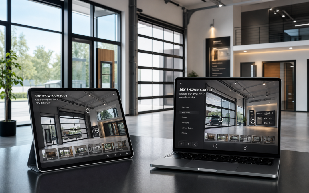 Wirtualny spacer 360° – Projekt: Showroom Dako Drzwi okna bramy | Branża: Handel | Miasto: Nie określono | Cel: Zdalne o