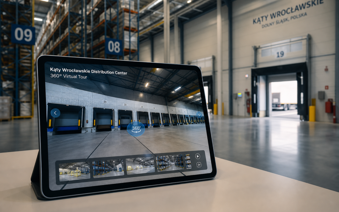 Wirtualny spacer 360° – Projekt: Hale magazynowe 7r Kąty Wrocławskie | Branża: Przemysłowe | Miasto: Kąty Wrocławskie |