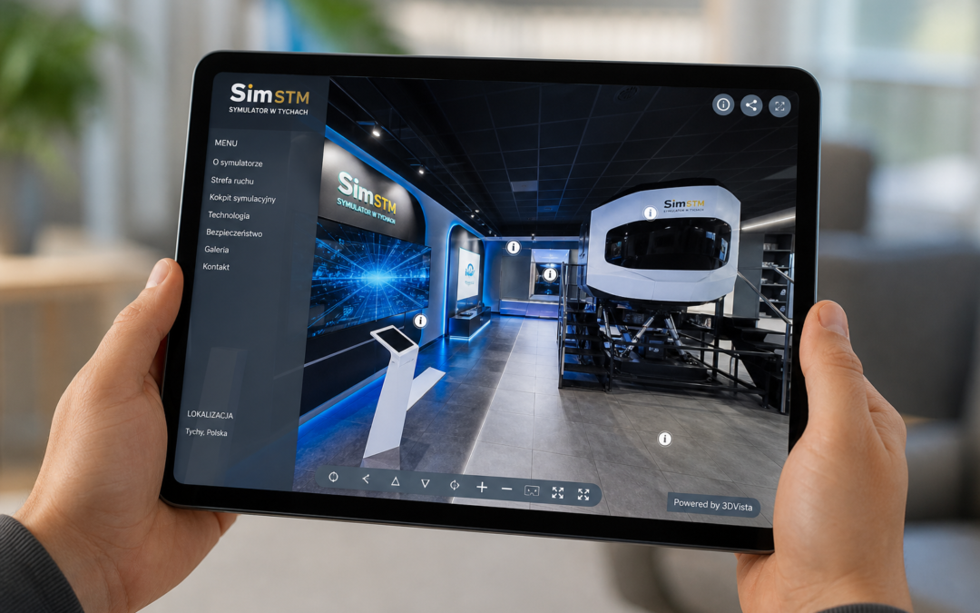 Wirtualny spacer 360° – Projekt: Symulator w Tychach SimSTM | Branża: Showroom | Miasto: Tychy | Cel: Prezentacja zaawan