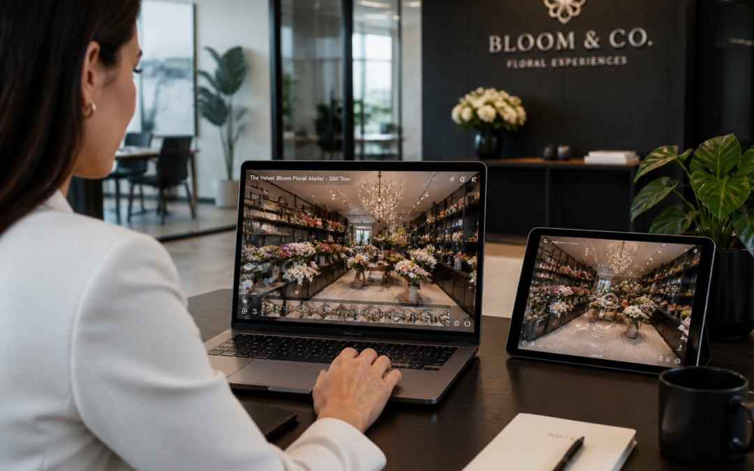 Wirtualny spacer 360° – Projekt: Kwiaciarnia | Branża: Handel | Miasto: Nie określono | Cel: Przyciągnięcie klientów lok